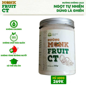 Đường Ăn Kiêng La Hán Quả Organic Hữu Cơ Monkfruit Ct Pharma 600 Gram