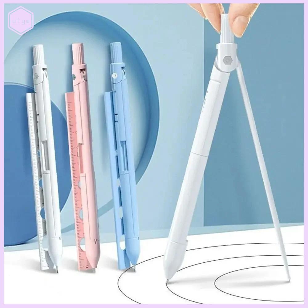 WFYW Văn phòng phẩm Bộ thước kẻ bút chì la bàn Thước đo 3 trong 1 THƯỚC ĐO chức năng la bàn Đa chức năng Hai mục đích Dụng cụ la bàn vẽ Học sinh