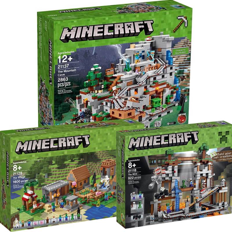 LEGO My World 21137 Mechanism Cave 21128 Village 21118 Mine Assembly Lego Building Block puzzle gift