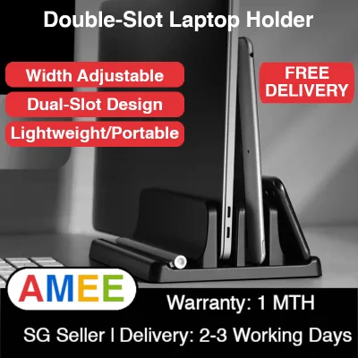 [ FREE DELIVERY ] Vertical Laptop stand laptop holder vertical Adjustable Double Vertical Laptop Stand Laptop