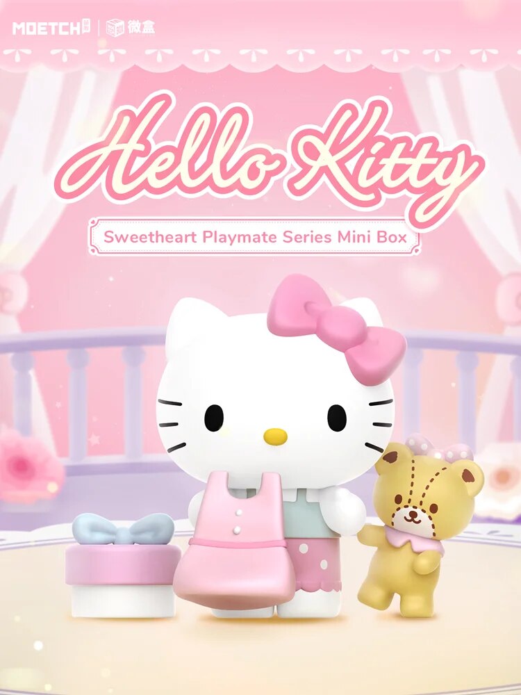 Moetch Sanrio Hộp đồ chơi sưu tập HelloKitty Người Yêu Playmate Loạt Mini Hộp Kawaii Y2K Đồ Chơi nhân vật hoạt hình Dễ Thương quà Halloween