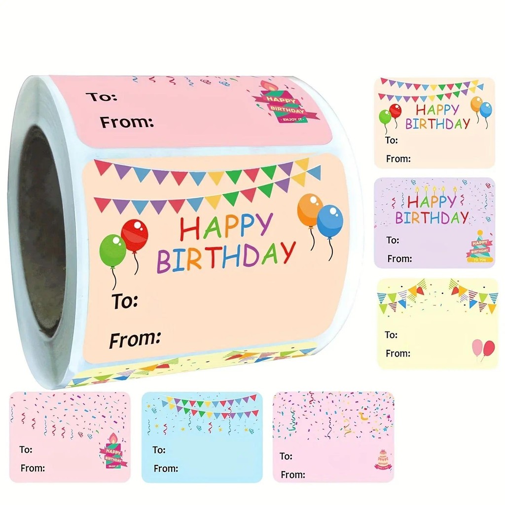 200PCS Happy Birthday Gift Tags Name Tags Sticker - Christmas To From Label Present Stickers