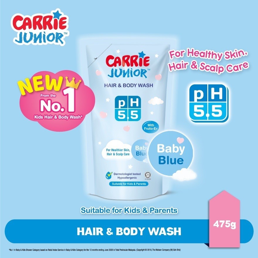 Carrie Junior pH5.5 Hair & Body Wash 475g - Baby Blue