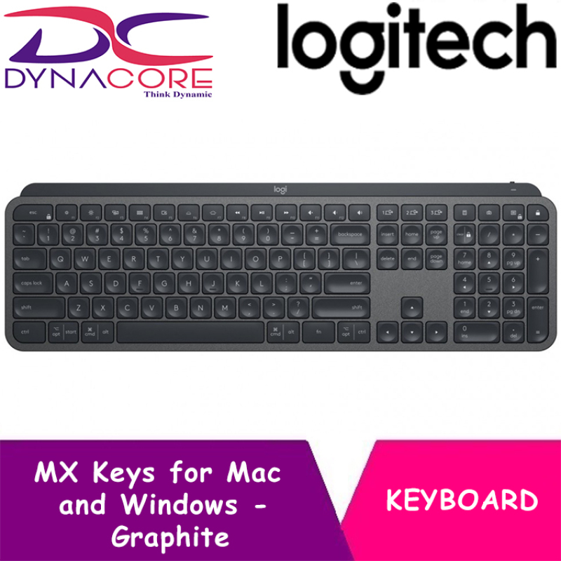 DYNACORE - Logitech MX Keys for Mac and Windows - Advanced Wireless Illuminated Keyboard - Graphite Singapore