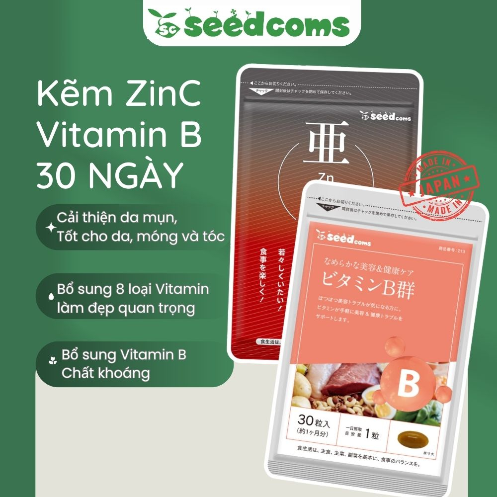 Combo viên uống seedcoms tóc chắc khoẻ - giảm gãy rụng 30 ngày - seedcoms