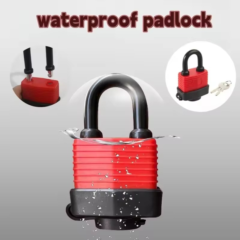 Lock012 Rubber Padlock Warehouse Lock Copper Cylinder Waterproof Thick Lock Anti-Theft Padlock Harga 26,189 rupiah*Gratis Ongkir