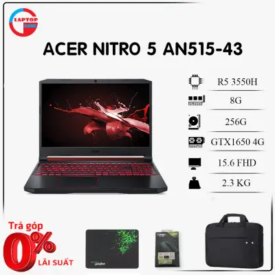 Laptop ACER NITRO 5 AN515-43 (R5 3550H, 8G, 256G, GTX 1650 4G, 15.6IN FHD)