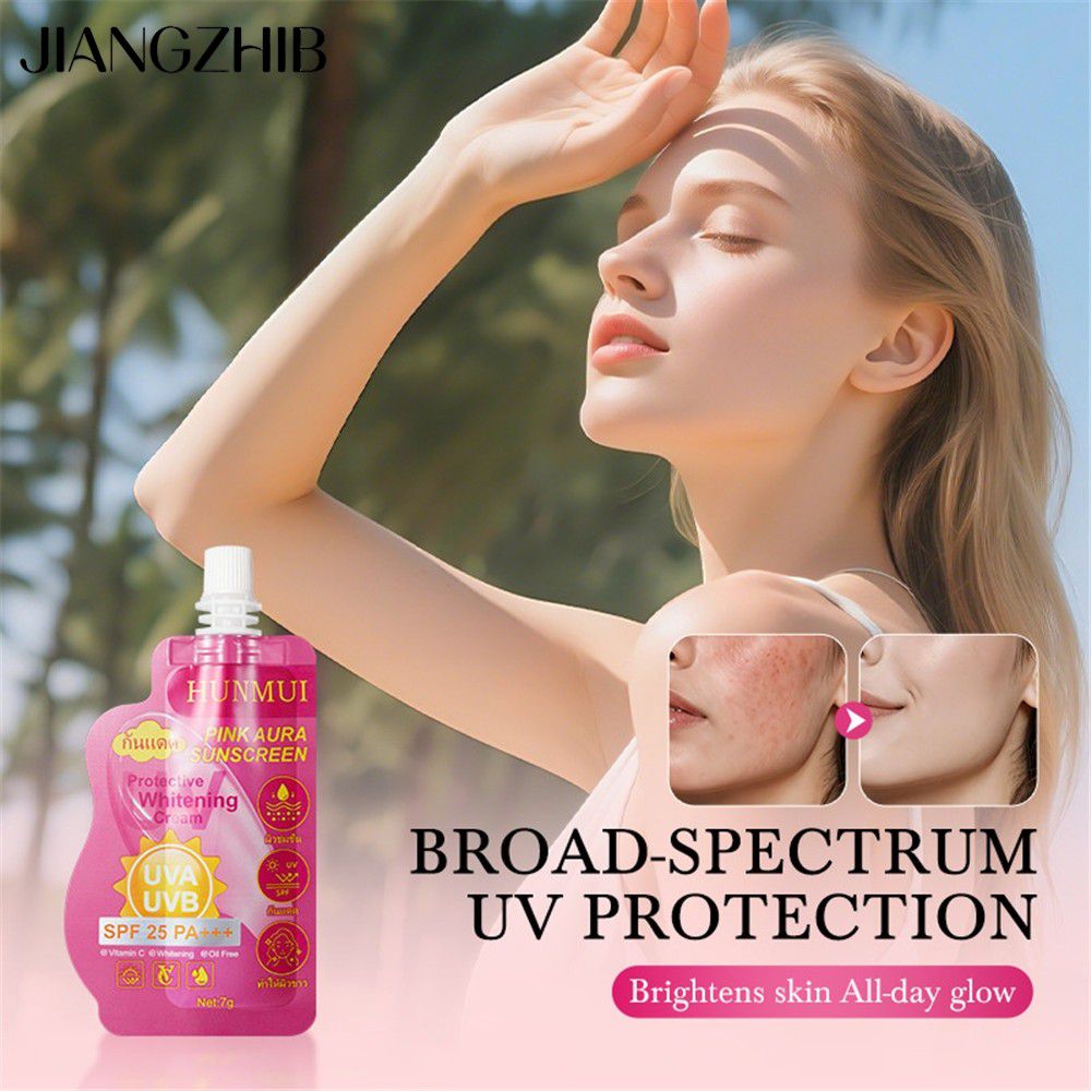 ครีมกันแดด โลชั่นกันแดด SPF50+ JIANGZHIB 【Ship from Thailand】Pink-Colored Sunscreen, Sun Protection, Protects the Skin from Uv Rays, Waterproof, Sweat-Proof, Instantly Makes the Skin White and Bright. Moisturizes, Lightweight Texture,