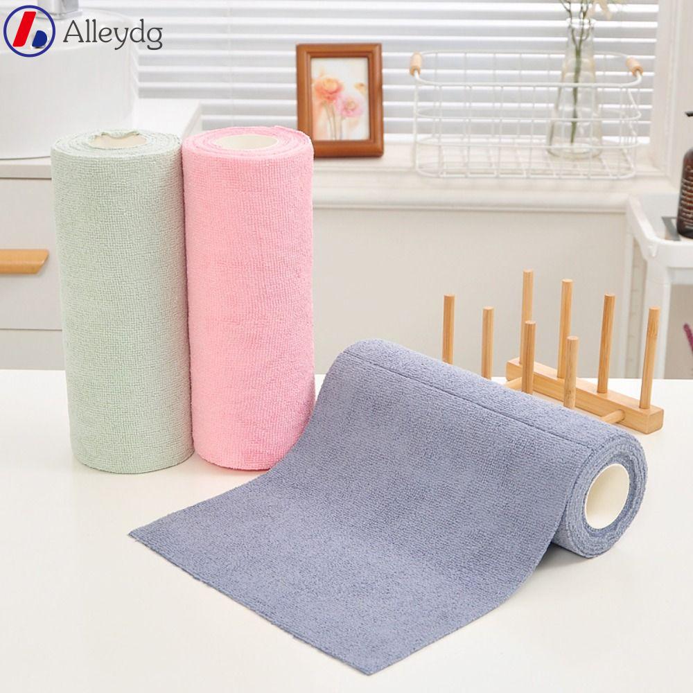 ALLEYDG 20PCS/Roll Tái sử dụng Khăn vi sợi Thấm hút Thay thế Khăn lau bát đĩa nhà bếp  Nhà bếp gia đình Giẻ lau đĩa dầu chống dính