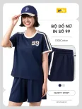 Bộ Đồ Nữ YODY set Áo Thun Quần Sooc In Số, vải cotton mềm, thoáng khí  WCST26S010