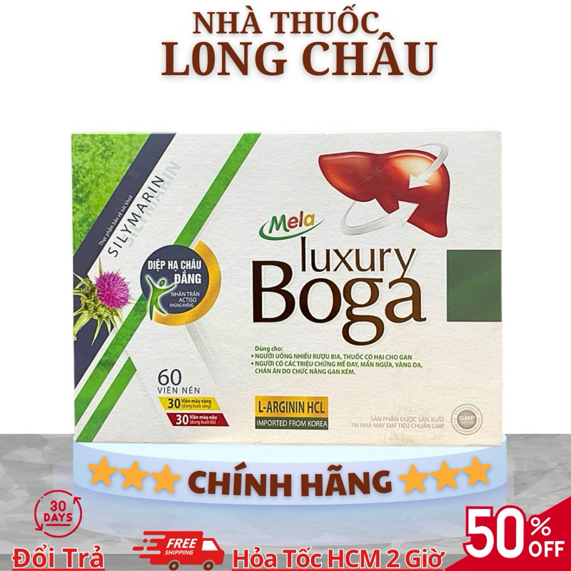 Viên thanh nhiệt mát gan luxury boga mela chính hãng giải độc ganhạ men gan giảm mề đay mẩn ngứavàng