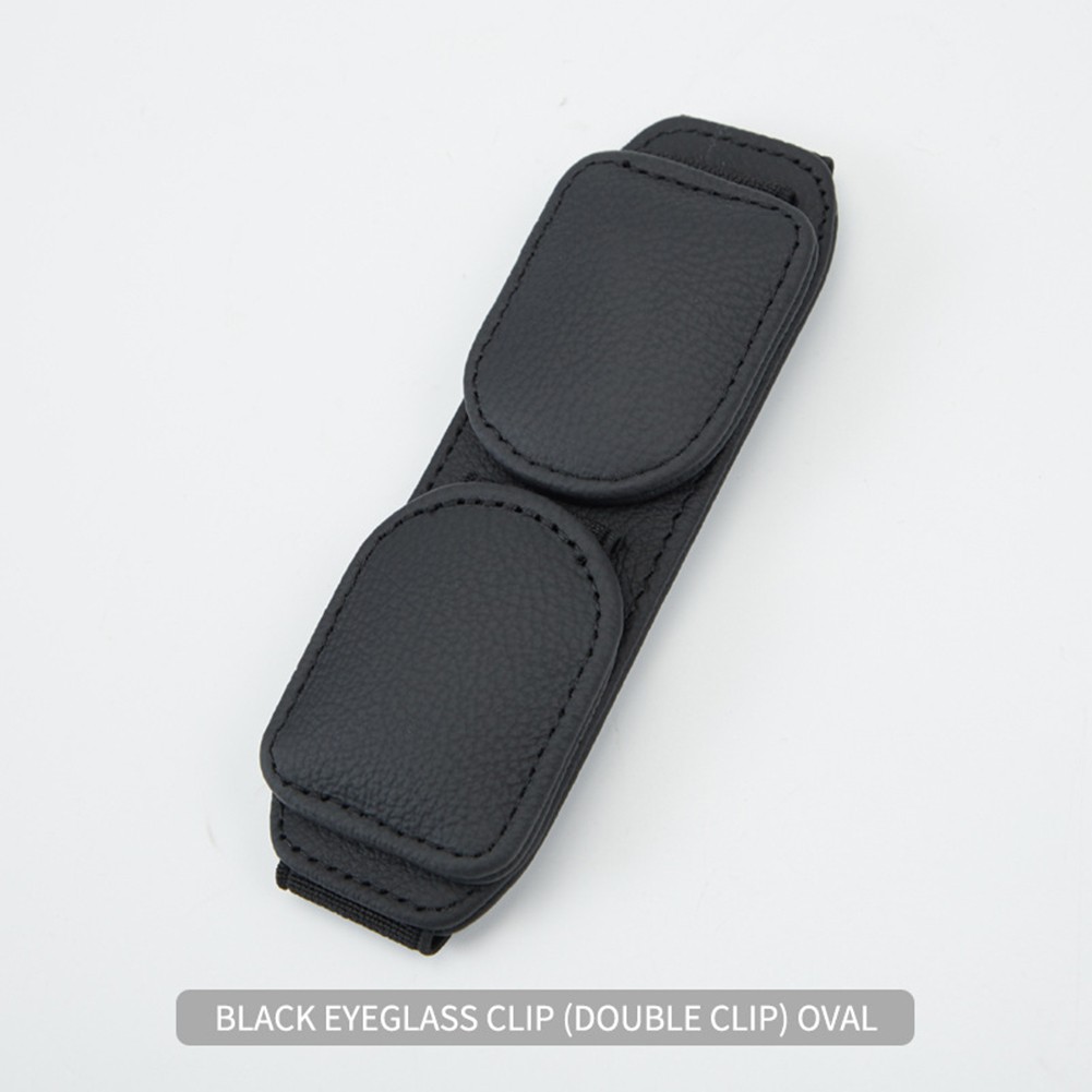 [Bluespot] Kẹp Kính mắt 10*5cm kẹp giữ vé thẻ màu be chất liệu da da bò
