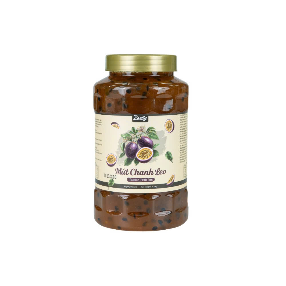 Mứt Chanh Leo Zestty Nguyên Liệu Pha Chế Trà Trái Cây Sốt Siro Chua Ngọt Hũ 1.2kg