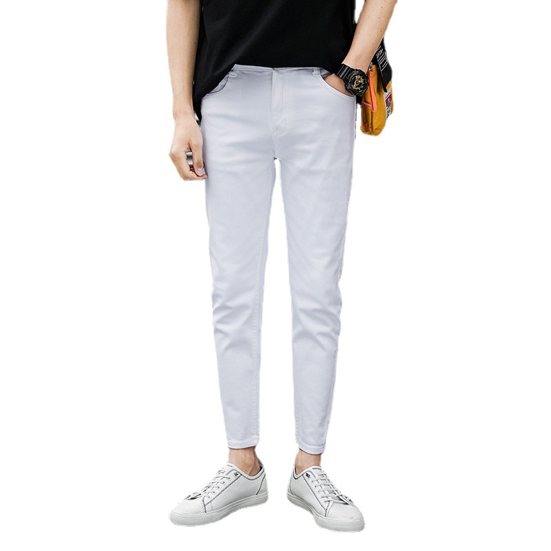 Iddowl ôm vừa phong cách Hàn Quốc cho nam trắng quần jean rách quần xẻ hoạ tiết giản dị