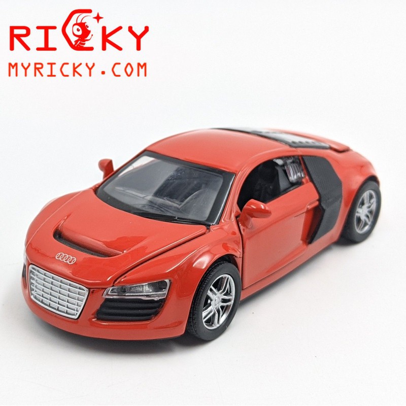 Mô hình siêu xe Audi R8 bằng KIM LOẠI ĐÈN + NHẠC
