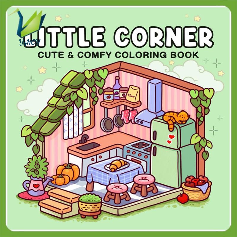 Little Corner: Coloring Book for Adults and Teens Super Cute Design of Cozy Hygge Spaces for Relaxation Spaces Coloring