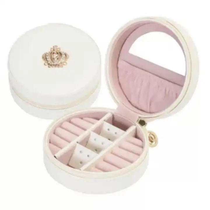 Korean Jewellery box organizer travel multi purpose with mirror crown