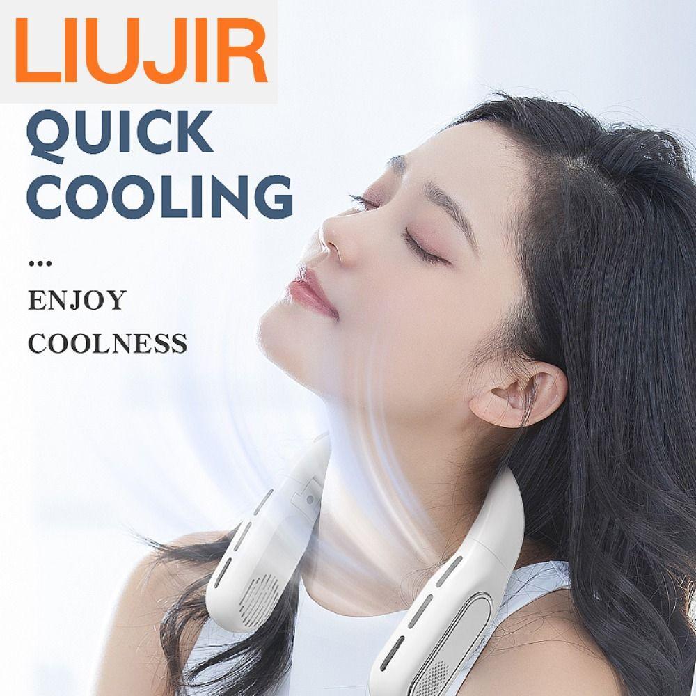 LIUJIR 3 tốc độ Quạt treo cổ không lá Màn hình kỹ thuật số Thiết kế có thể gập lại Quạt cổ di động Mini di động Công nghệ không cánh Quạt làm mát cổ Sử dụng văn phòng