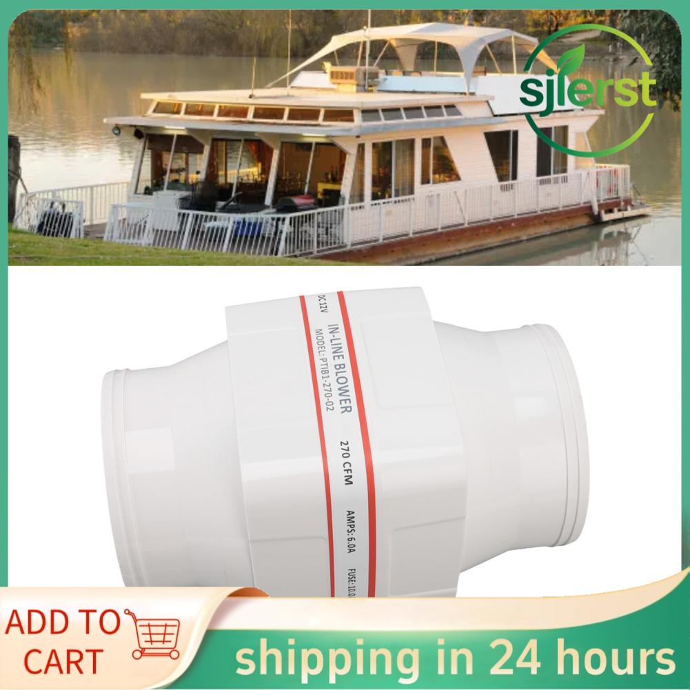 sjlerst Zerodis Marine Cabin 12V Máy thổi nội tuyến Trục động cơ kín Vỏ thuyền ABS Máy thổi đáy tàu để thông gió nhà bếp (4 inch) Giá 712,000 Đồng*Miễn phí vận chuyển