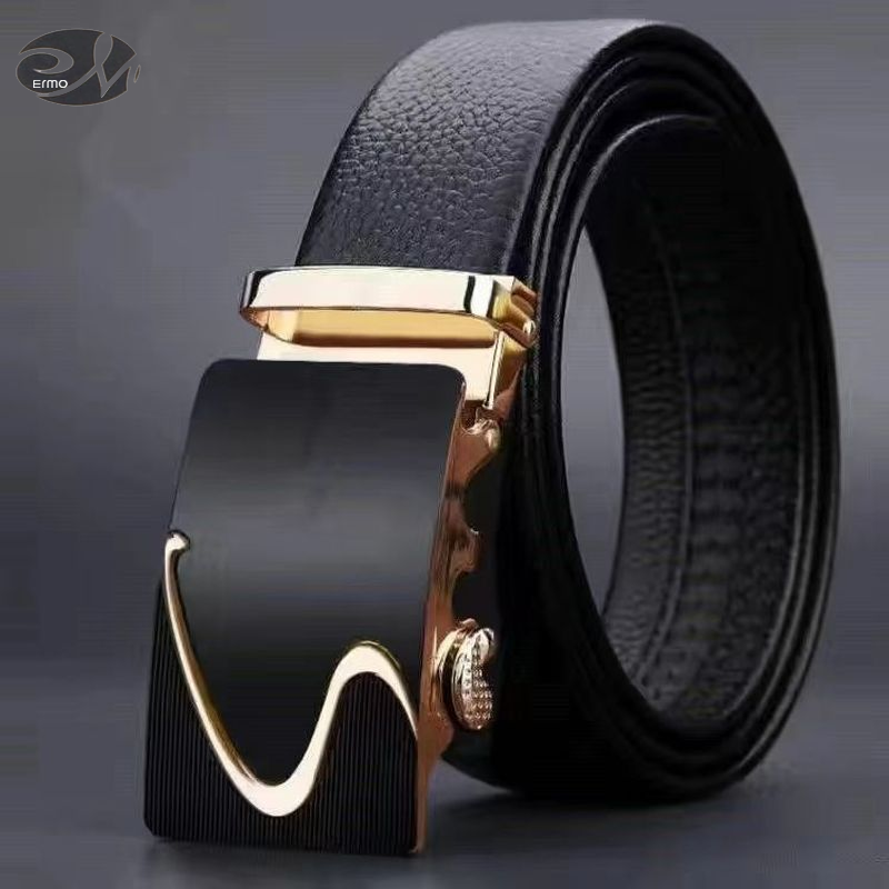 ERMO Men's Automatic Buckle Leather Belt Fashion Business Casual Stylish Design for Modern Look ราคา 76 บาท*ส่งฟรี
