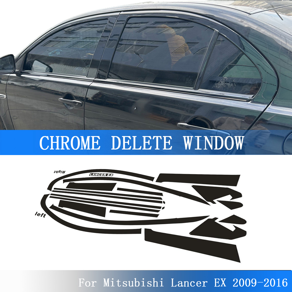 Glossy Black PVC Car Window Decorative Strip Sticker For Mitsubishi Lancer EX 2009-2016 Exterior Protection Accessory ราคา 654 บาท*ส่งฟรี