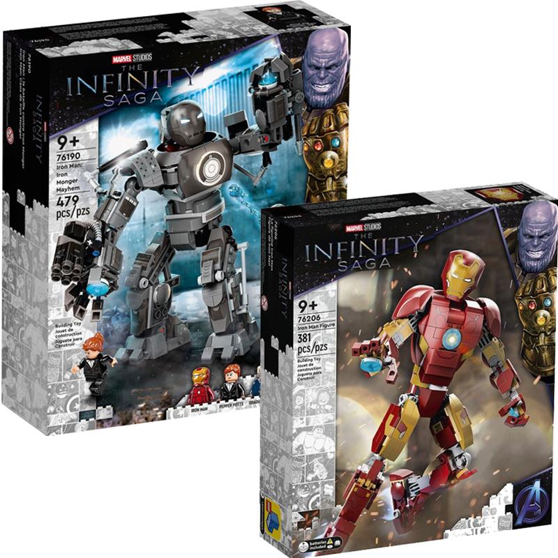 LEGO LEGO Education Marvel Super Heroes 76206 Iron Man Robot nhân vật MK1 Iron Overlord Battle 76.19