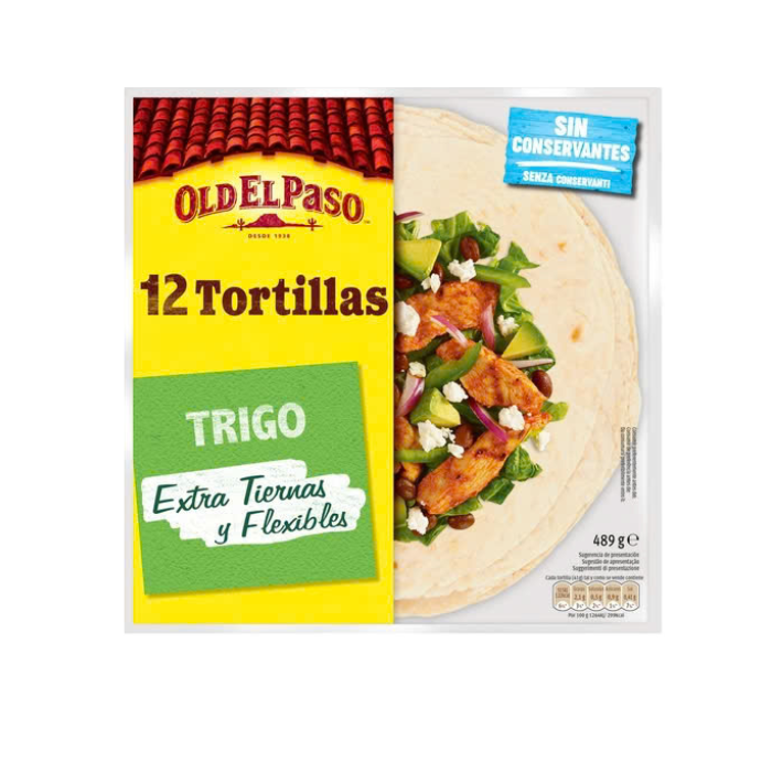 Bánh tortillas mềm Old El Paso 489g 12 cái