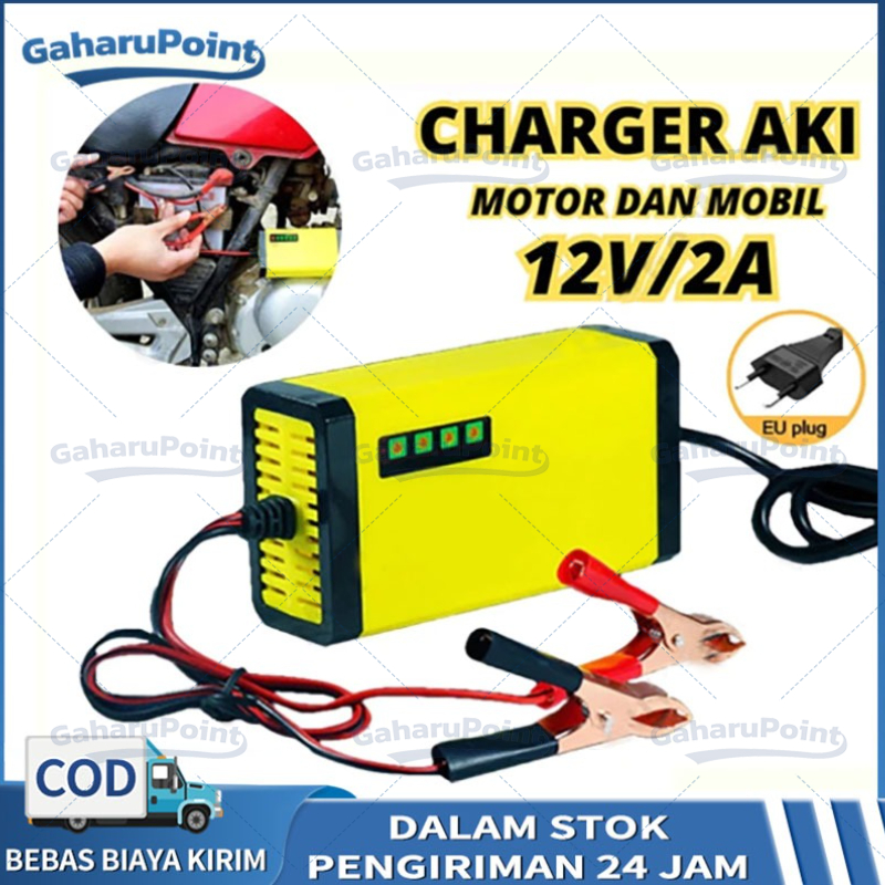 Portable Battery Charger 12V/2A for Motorcycle Car 220V 50Hz Casan Aki 12 Volt 24 Volt Cas Casan Aki Motorcycle Car 12V 2A 12V/12A Portable Automatic Charger Accu Carger Portable Motorcycle Car Battery Charger/12V Automatic Motorbike Battery Charger/Car M Harga 19,640 rupiah*Gratis Ongkir