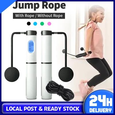 Counting Skipping Rope Jump Rope Wireless Skipping Rope Cardio Workout LED Displayed Jump Rope Adjustable Length Exercise Skip Rope Fitness Gym Workout Training Exercises For Fat Burning Weight Loss Fitnesss Equipment