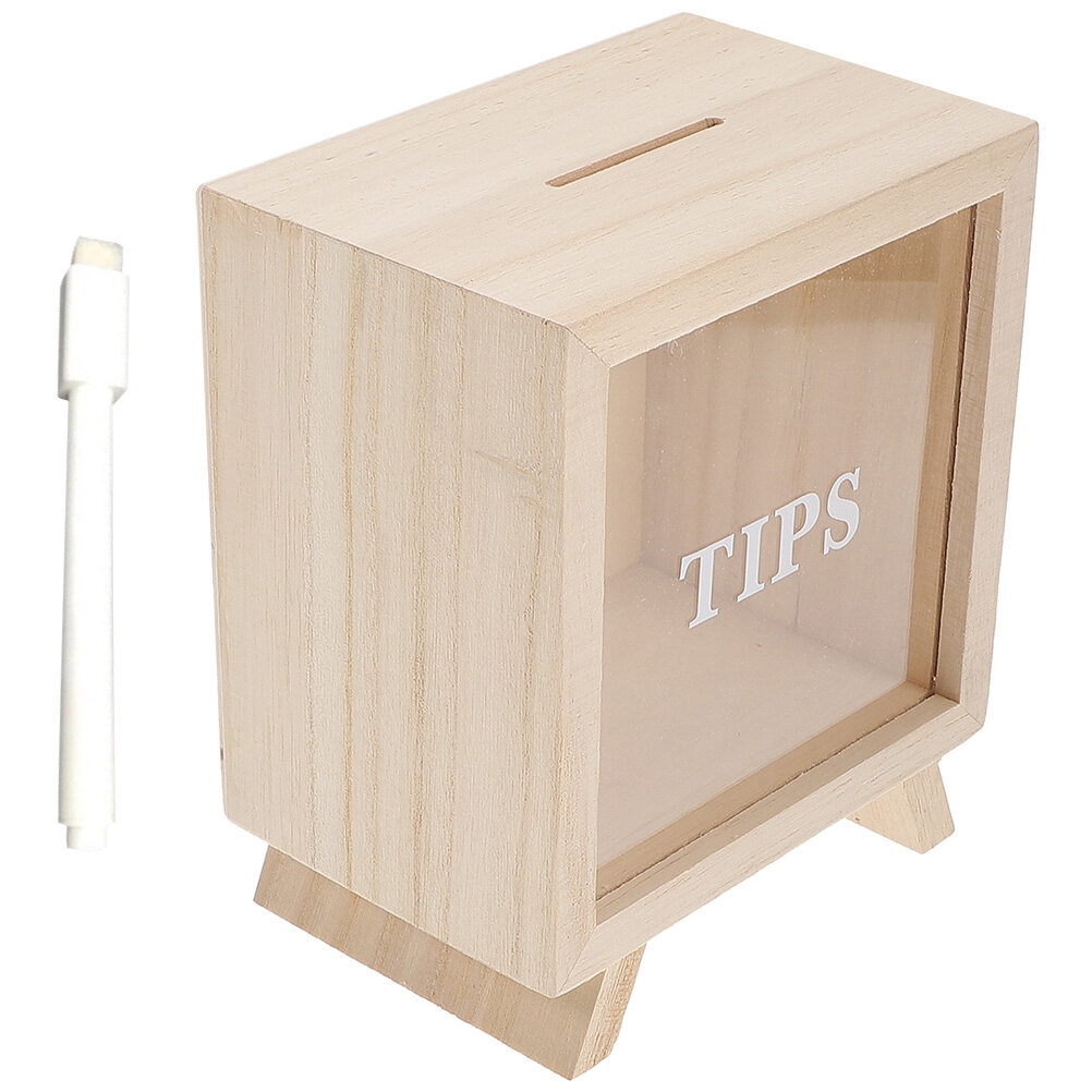 【Huahua grocery】 Piggy Bank Portable Money Saving Box Kids Wooden Decor Coin Home Decoration Travel Safe Only Pot Gift Car Container