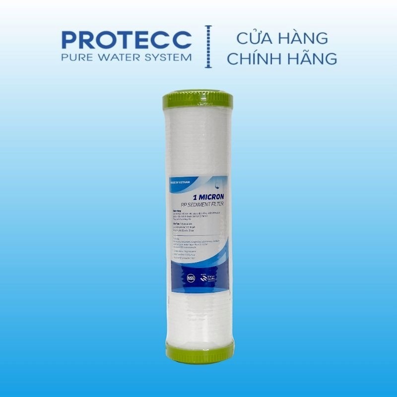 Lõi Lọc Số 3 PP 1 Micron Đầu Bịt 10 Inch Việt Nam - Lõi Lọc Cặn Kích Thước 1M Lắp Cốc Số 3 10 Inch