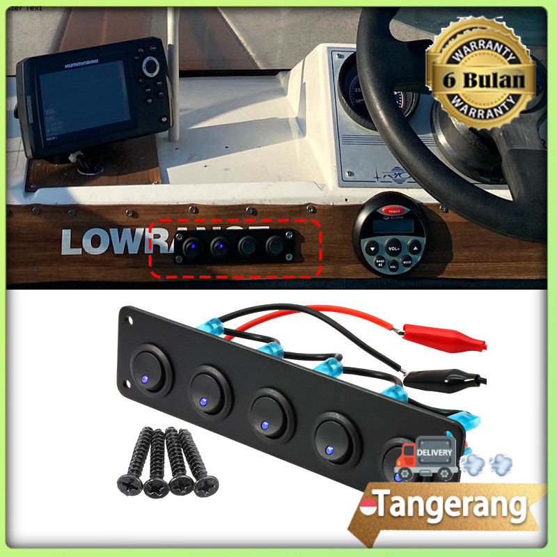 Universal 12-24V Switch Led Light Switch Dashboard Panel Switch 4 Panel Arb Button Harga 86,800 rupiah*Gratis Ongkir