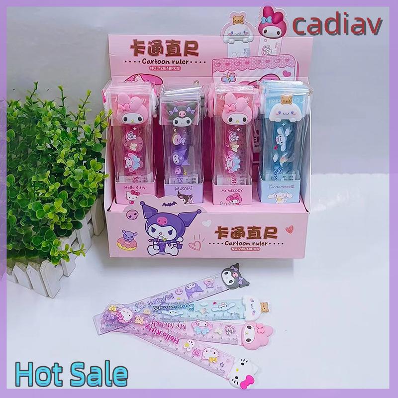 Cadiav Hot 1Pcs Phim Hoạt Hình Thước My Melody Cinnamoroll Phim Hoạt Hình Trẻ Em Sinh Viên 15Cm Thước văn phòng phẩm Kawaii Quà Tặng