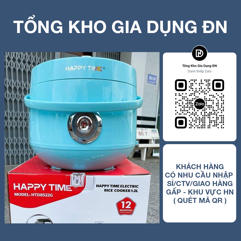 Nồi cơm điện 1.2l happy time htd8522g - bảo hành 12 tháng