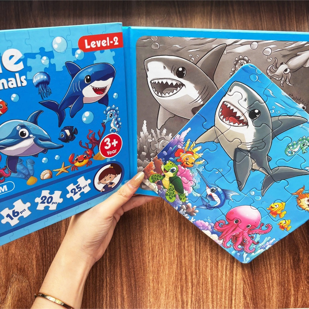 Sổ ghép hình Puzzle-Nam Châm Foxi-giáo dục cho bé-Luyện vận động và khám phá