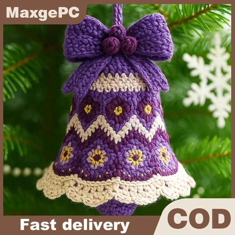 MaxgePC ชุดเครื่องประดับแบบถักโครเชต์คริสต์มาสแบบทำมือชุดตกแต่งกระดิ่งคริสต์มาสสำหรับผู้เริ่มต้น ราคา 138 บาท*ส่งฟรี