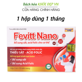 Viên uống bổ máu Fevitt Nano bổ sung Sắt hữu cơ, Acid Folic thumbnail