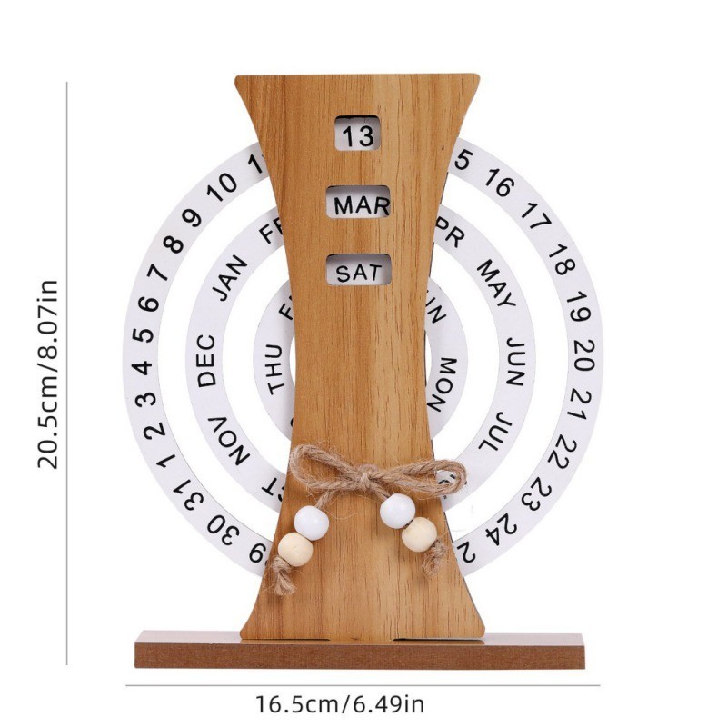 Yo-Fun Wooden Creative Calendar Perpetual Calendar Home Decoration Desk Desk Decoration Manual Rotating Desk Calendar