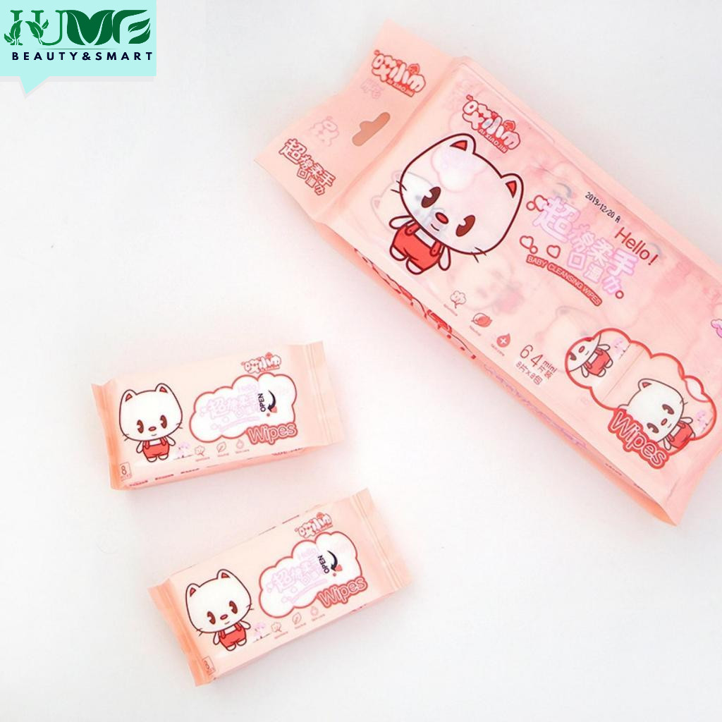 [Combo 8 Gói] Giấy Ướt Mini Bỏ Túi Nhỏ Gọn Dễ Thương Khăn Giấy Ướt Mini Tẩy Trang Tiện Lợi