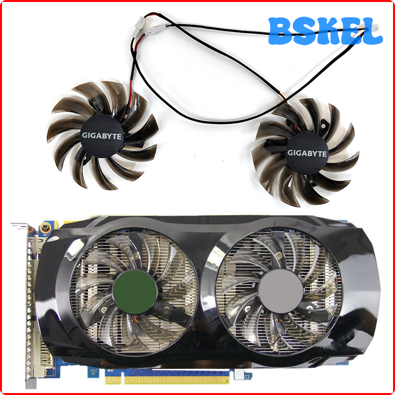 Bskel Gigabyte 75mm 2-pin 3-pin pld08010s12h t128010sm GV-N460OC GPU fan đối với GTX 460 465 560 ti 580 650 750Ti Card đồ họa Fan hsrew