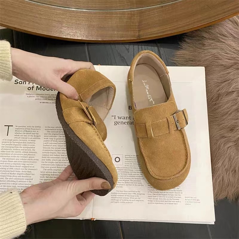 Ielgy Nubuck birkenstock Giày lười đế mềm mới 2024 cho nữ