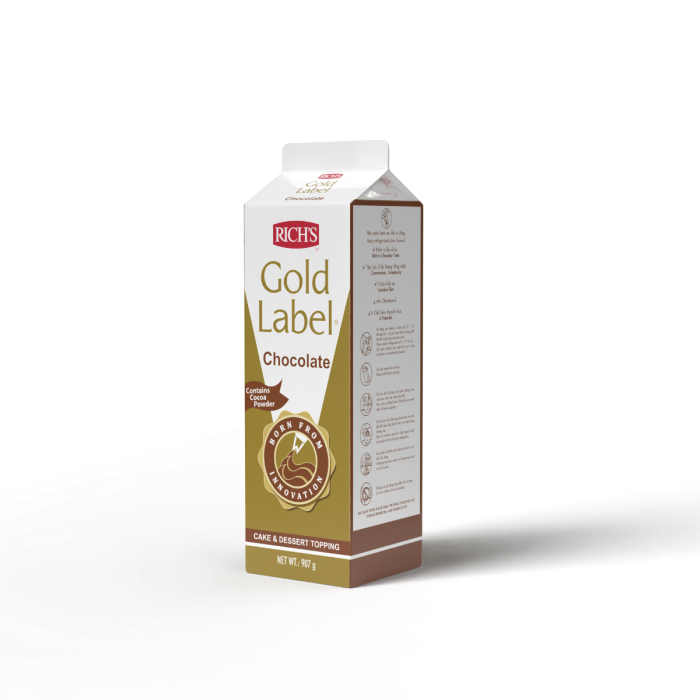 Kem topping gold label chocolate Rich 907g