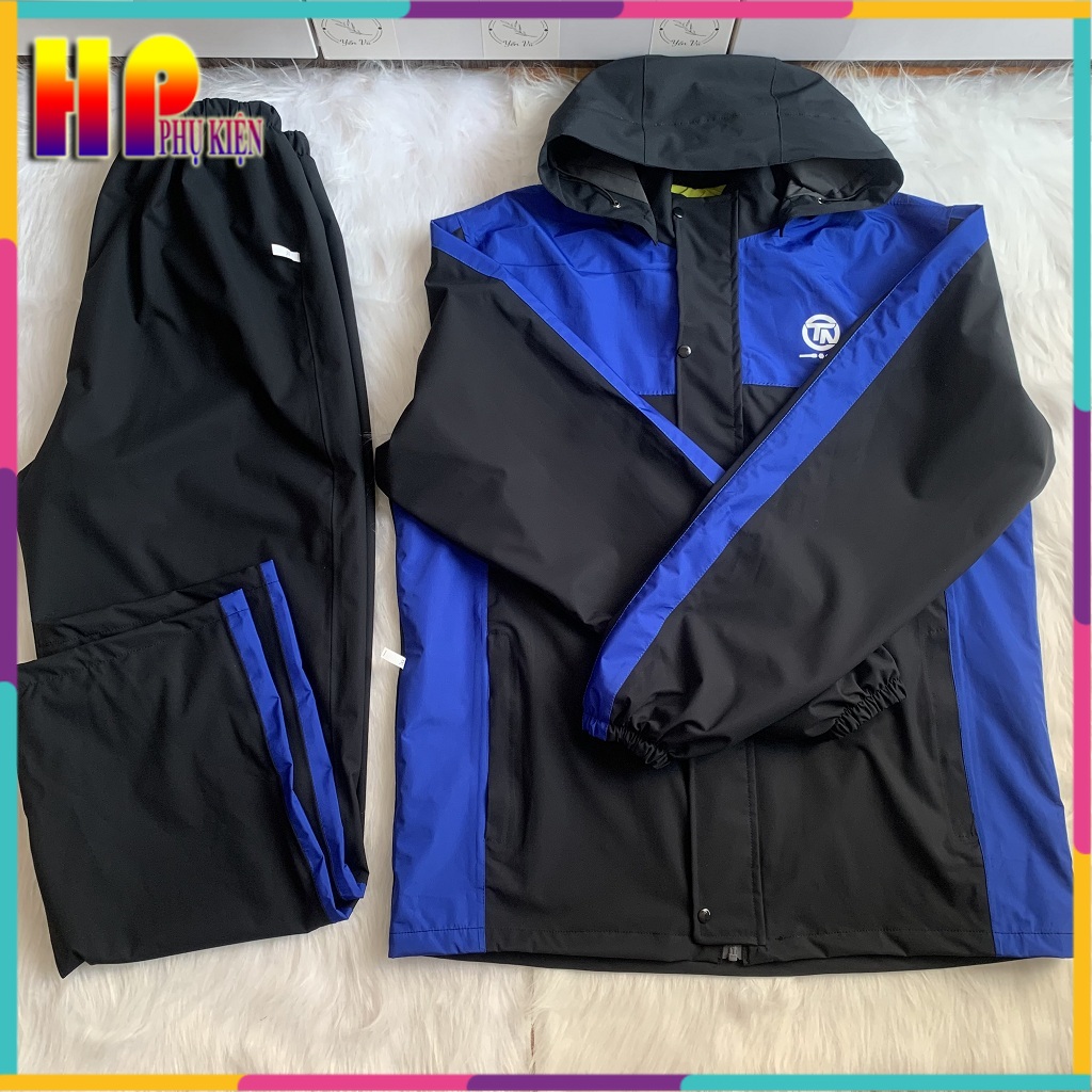 Áo Mưa Bộ, Áo Khoác Đi Xe Máy. 2 Lớp Chống Thấm Mưa Tuyệt Đối, Chống Gió Rét Cao Cấp Loại Mũ Rời Dành Cho Nam Và Nữ.