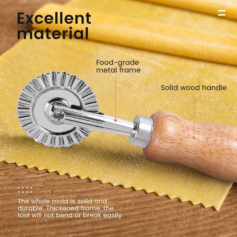 Pastry Wheel Cutter - Pasta Cutter Wheel - Ravioli Crimper Cutter Wheel Dough Cutter for Kitchen Pasta Accessories