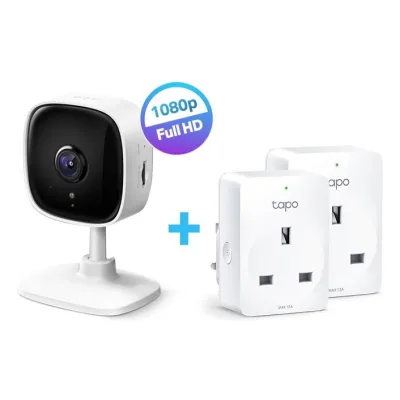 [BUNDLE] TP-LINK Tapo TC60 Home Security WiFi Camera + Tapo P100 (2-pack) Mini Smart WiFi Socket