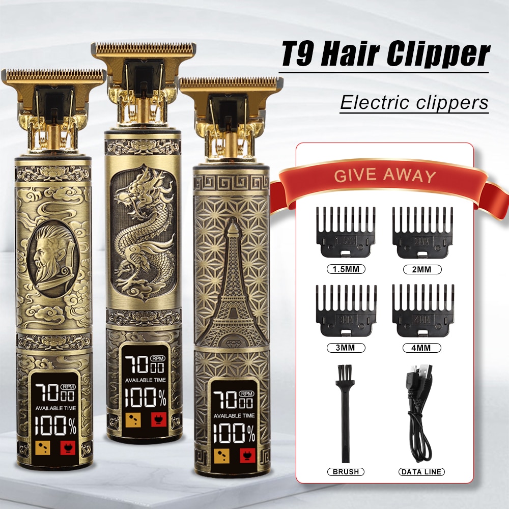Vintage T9 Men's Electric Shaver For Men Hair Cutting Machine Shaving Hair Clipper Professional Beard Trimmer Man Dropshipping