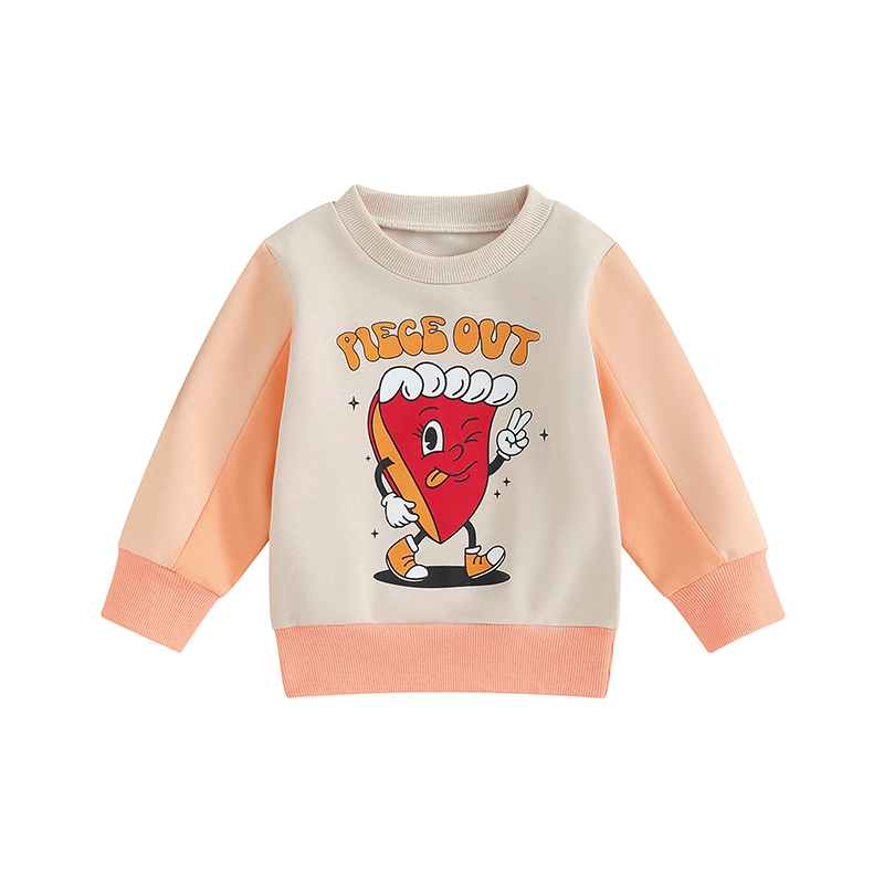 Fairydams 2023 New Toddler Bé Mùa Thu Áo Phim Hoạt Hình Pie & in chữ cái tay áo dài cổ tròn Áo Thun áo rộng