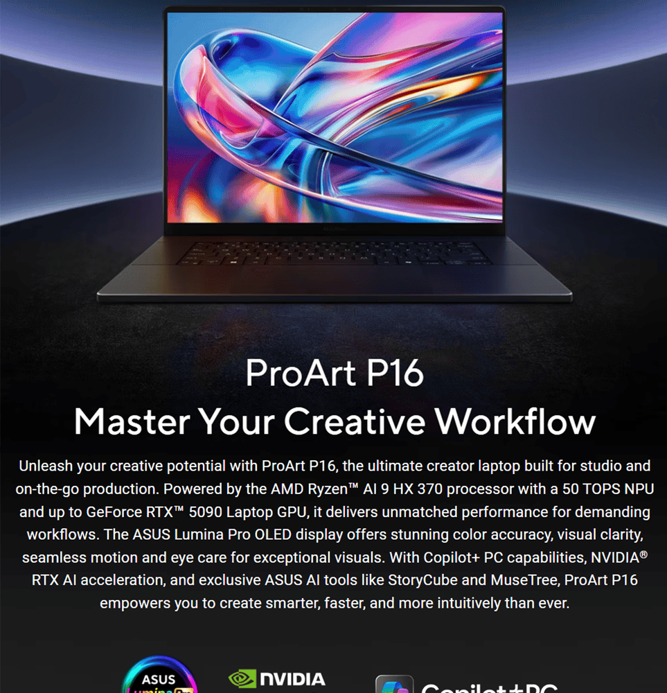 ASUS ProArt P16 OLED H7606WX H7606WX-SE777WS Price in Bangladesh MC SOLUTION BD