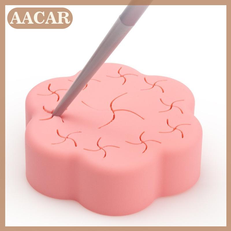 AACAR Silicone Cleaner Mat xách tay có thể gập lại pad cho các công cụ trang điểm bàn chải làm sạch hộp mềm mat với lồi kết cấu bàn chải