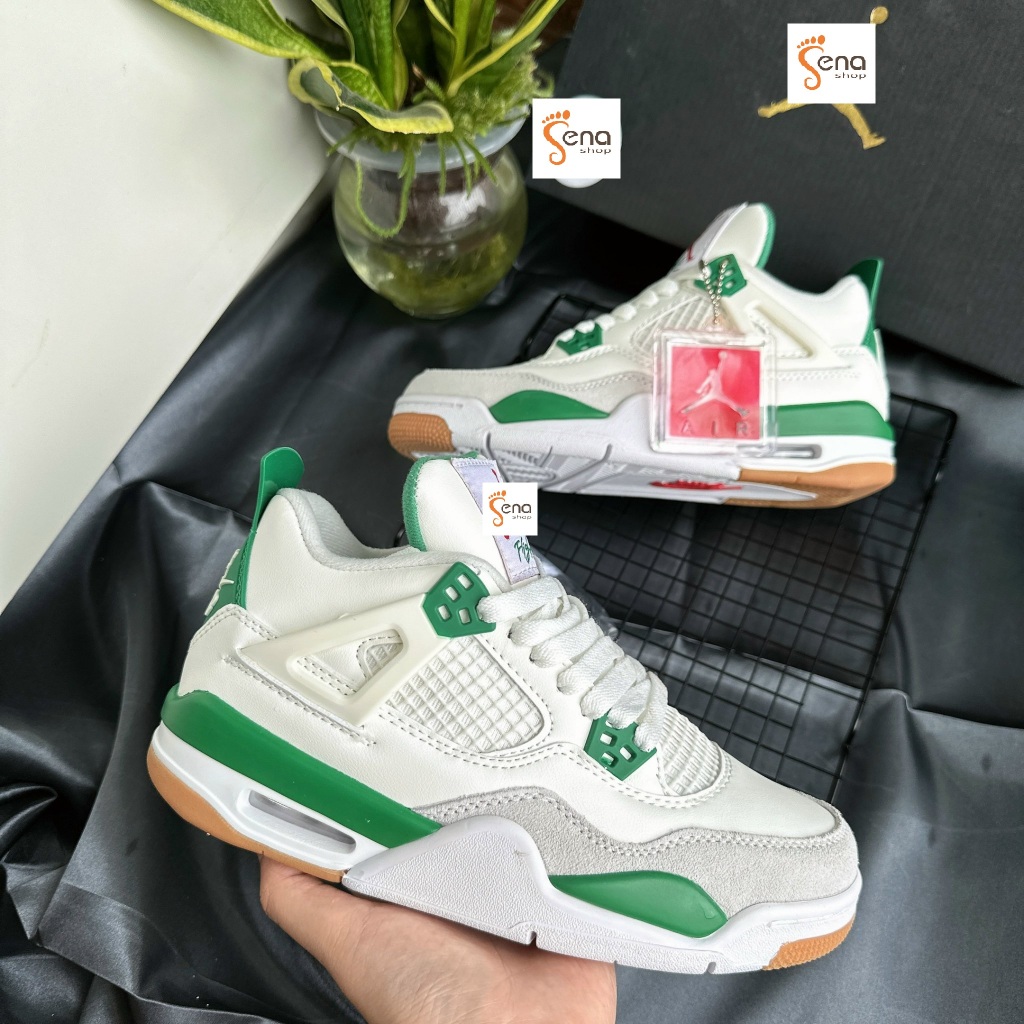 Giày thể thao jd/4 retro pine green, giày sneaker jd/4 kem xanh lá hàng cao cấp full size 36-44
